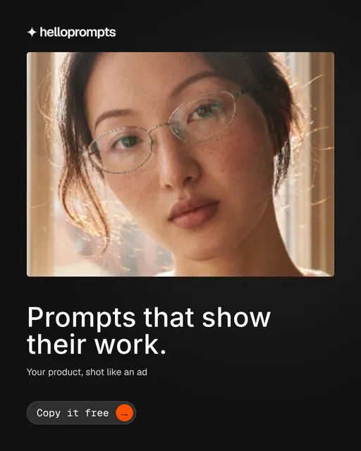 Video for HelloPrompts: "Prompts that show their work.". Doc motion loop, 6.0 s, dark palette.