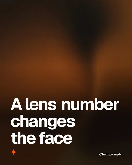 Video for HelloPrompts: "A lens number changes the face". Shader loop, 6.0 s, dark palette.