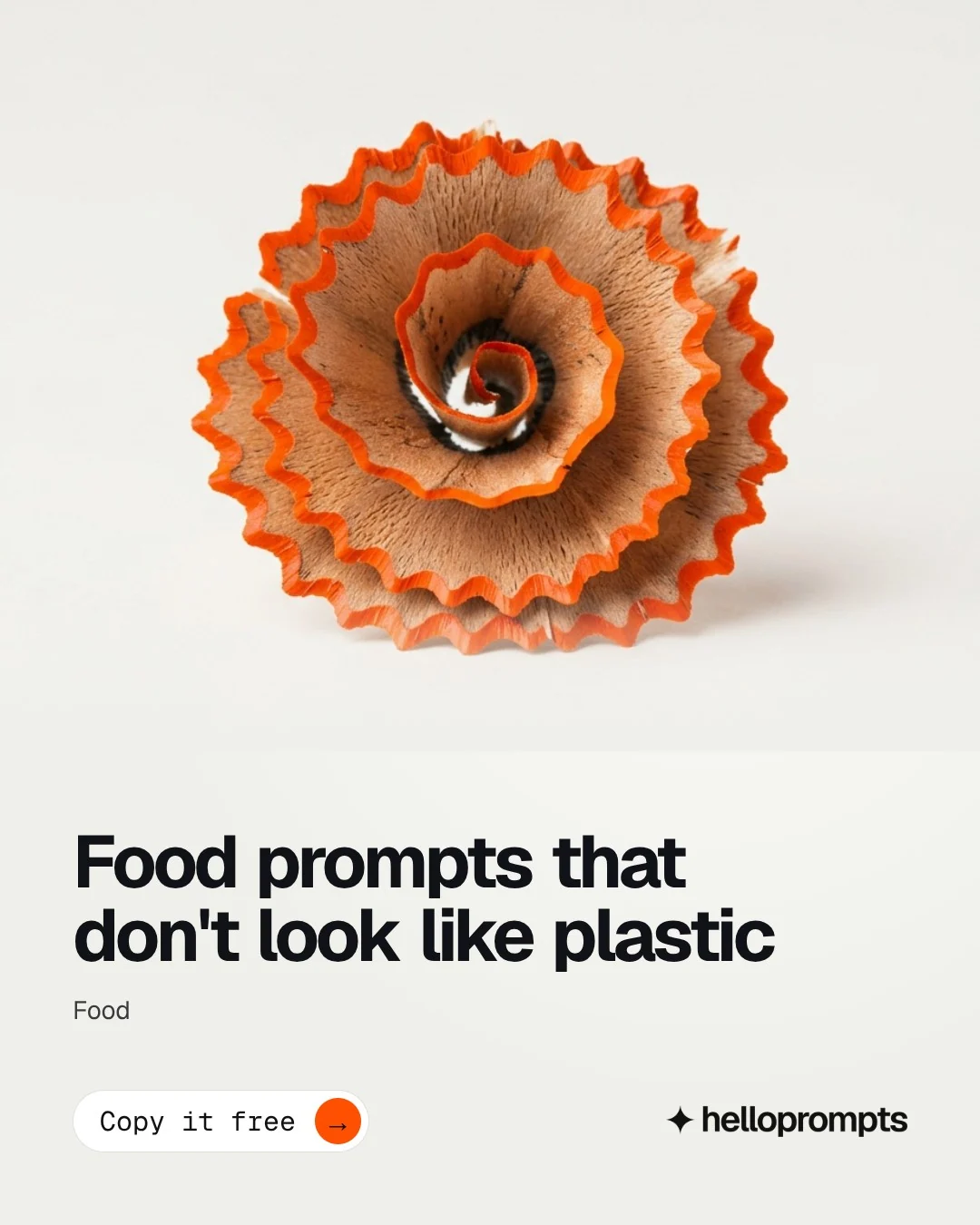 Video for HelloPrompts: "Food prompts that don't look like plastic". Doc motion loop, 7.0 s, light palette.