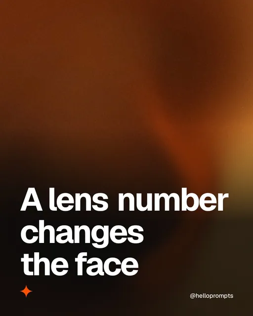 Video for HelloPrompts: "A lens number changes the face". Shader loop, 6.0 s, dark palette.