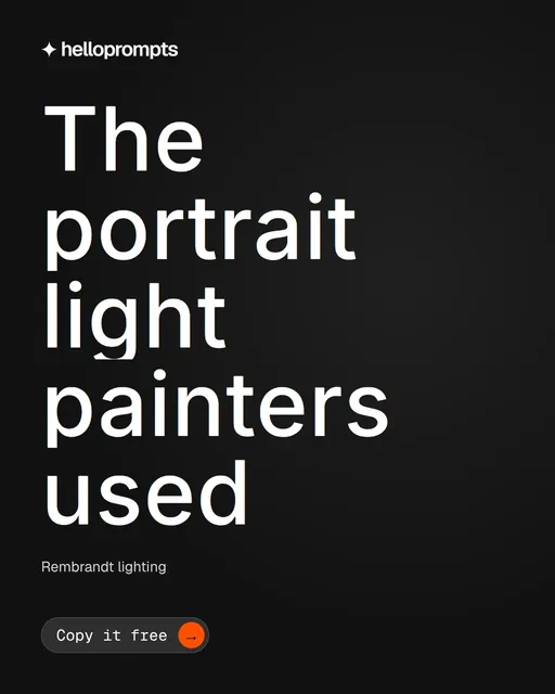 Video for HelloPrompts: "The portrait light painters used". Doc motion loop, 7.0 s, dark palette.