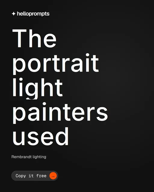 Video for HelloPrompts: "The portrait light painters used". Doc motion loop, 7.0 s, dark palette.