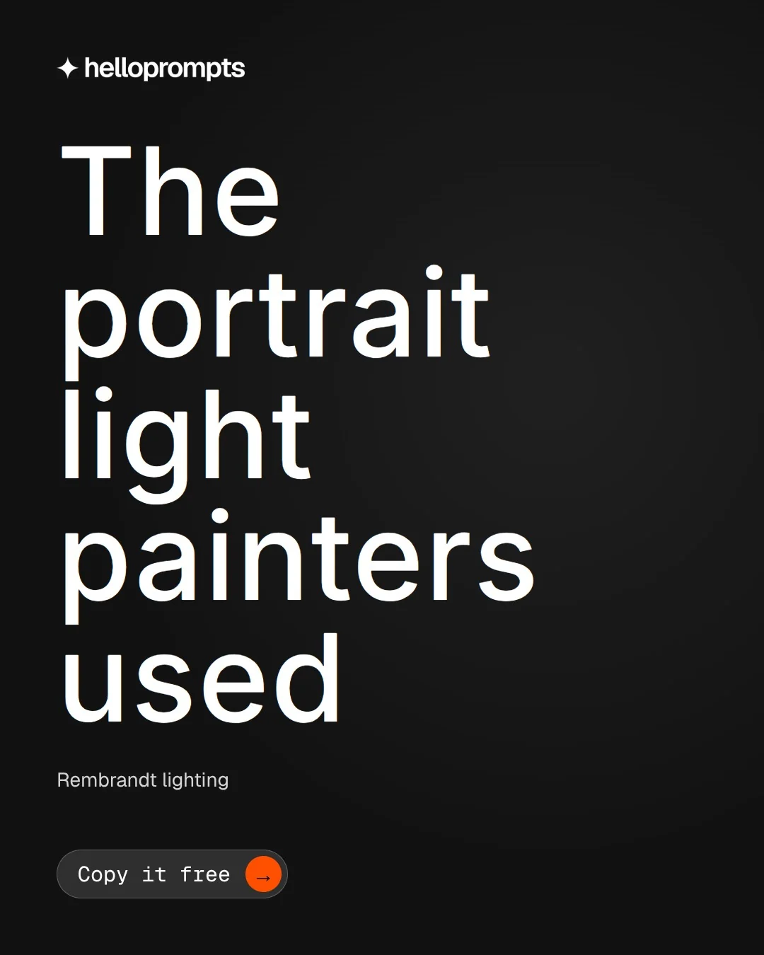 Video for HelloPrompts: "The portrait light painters used". Doc motion loop, 6.0 s, dark palette.