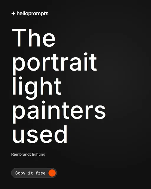 Video for HelloPrompts: "The portrait light painters used". Doc motion loop, 6.0 s, dark palette.