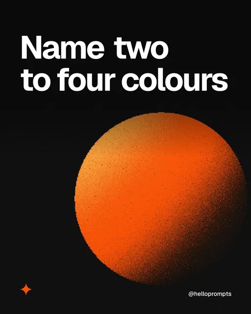 Video for HelloPrompts: "Name two to four colours". Shader loop, 6.0 s, dark palette.