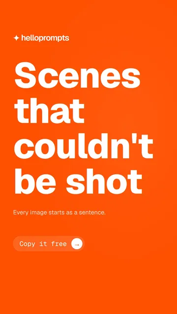 Video for HelloPrompts: "Scenes that couldn't be shot". Doc motion loop, 6.0 s, light palette.