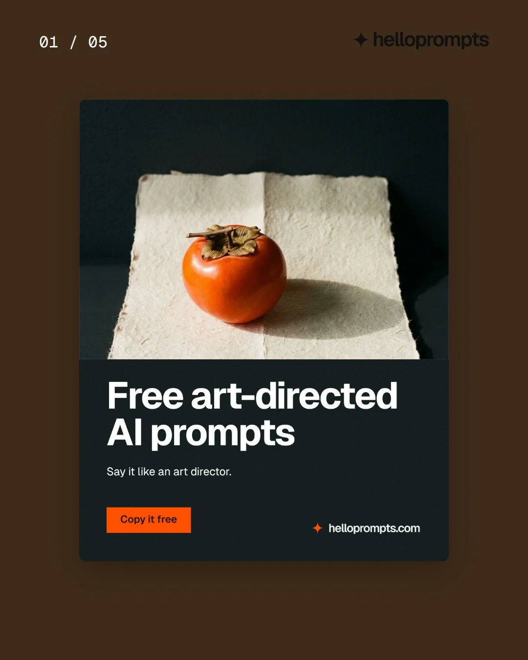 Video for HelloPrompts. Ad flipbook, 7.5 s, dark palette.
