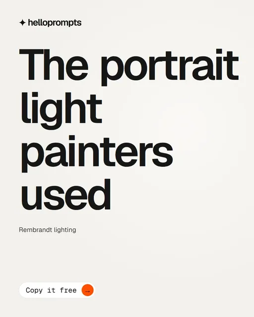 Video for HelloPrompts: "The portrait light painters used". Doc motion loop, 6.0 s, light palette.