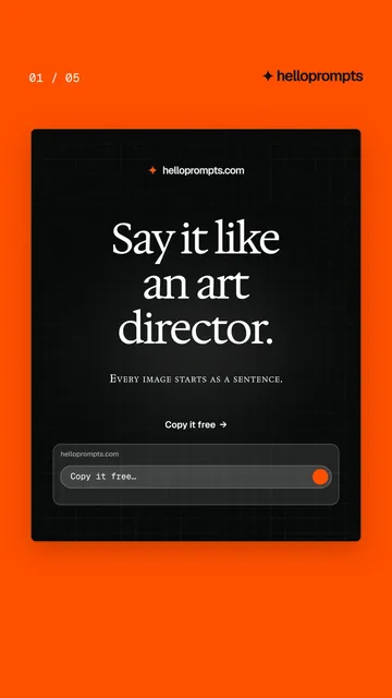 Video for HelloPrompts. Ad flipbook, 7.5 s, dark palette.
