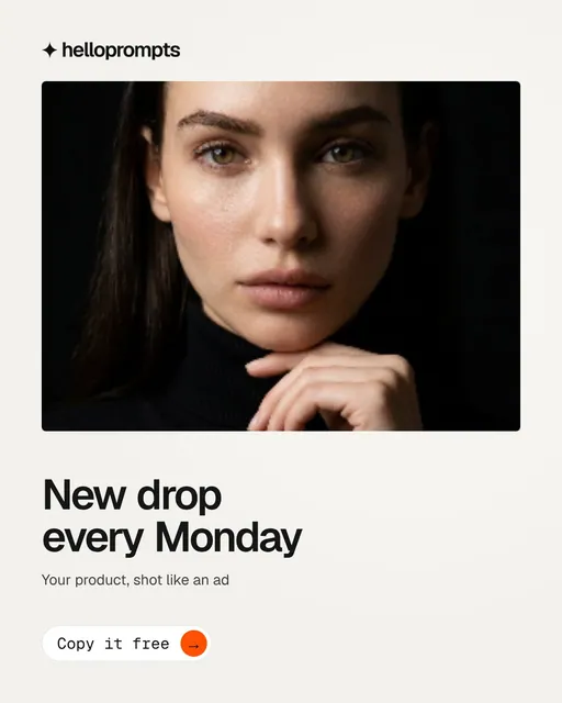 Video for HelloPrompts: "New drop every Monday". Doc motion loop, 7.0 s, light palette.