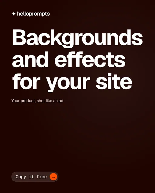 Video for HelloPrompts: "Backgrounds and effects for your site". Doc motion loop, 8.0 s, dark palette.