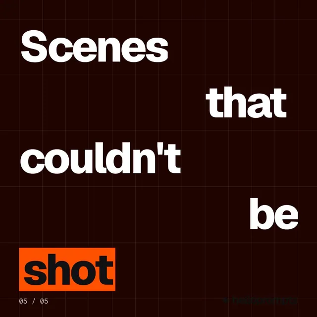 Video for HelloPrompts: "Scenes that couldn't be shot". Kinetic type grid, 6.0 s, dark palette.