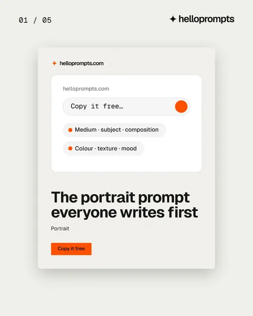 Video for HelloPrompts. Ad flipbook, 7.5 s, light palette.