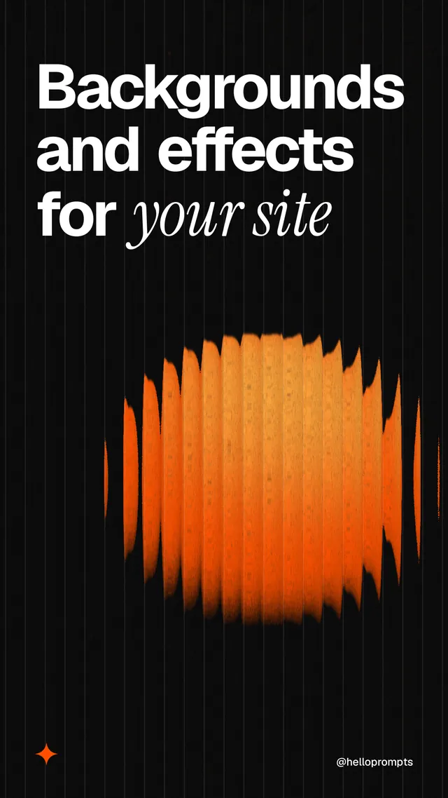 Instagram story for HelloPrompts: "Backgrounds and effects for your site". Auto 9x16 style, technique:shader field layout, dark palette in black, brown.