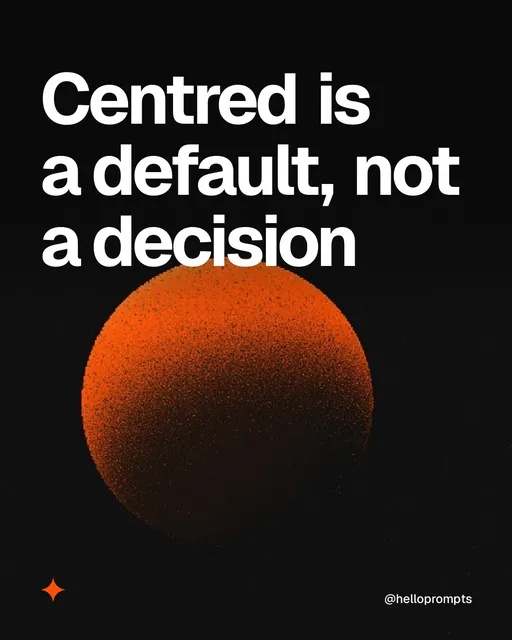 Video for HelloPrompts: "Centred is a default, not a decision". Shader loop, 6.0 s, dark palette.