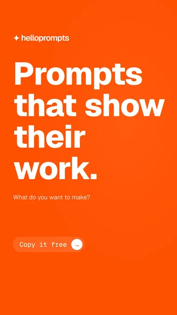 Video for HelloPrompts: "Prompts that show their work.". Doc motion loop, 6.0 s, light palette.