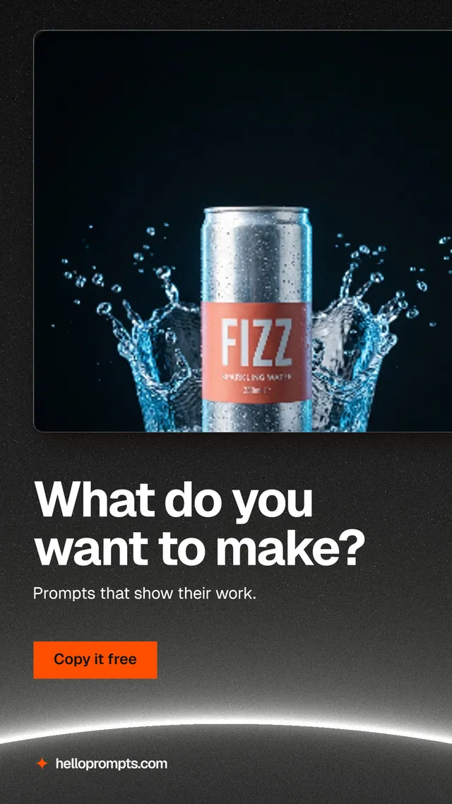 Instagram story for HelloPrompts: "What do you want to make?" Swiss style, bottom layout, dark palette in black, grey.