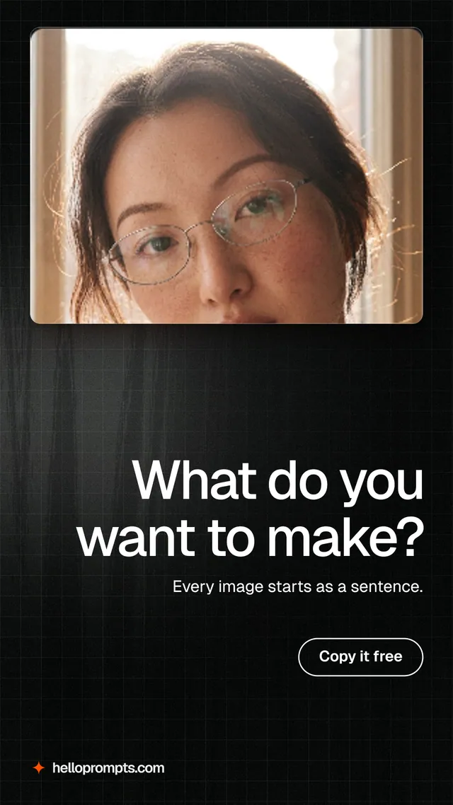 Instagram story for HelloPrompts: "What do you want to make?" Phosphor atlas style, right layout, dark palette in orange, black.
