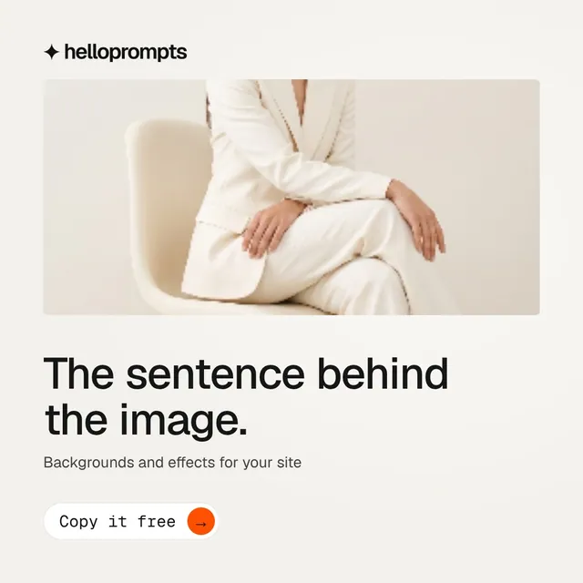 Video for HelloPrompts: "The sentence behind the image.". Doc motion loop, 6.0 s, light palette.
