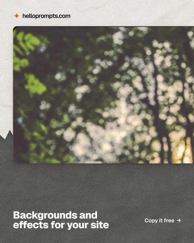 Instagram portrait post for HelloPrompts: "Backgrounds and effects for your site". Paper trio style, image led layout, light palette in grey, orange.