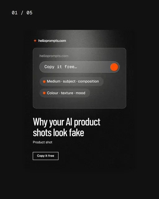 Video for HelloPrompts. Ad flipbook, 7.5 s, dark palette.