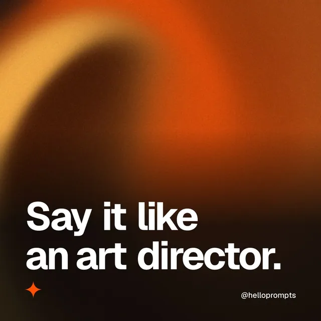 Video for HelloPrompts: "Say it like an art director.". Shader loop, 6.0 s, dark palette.