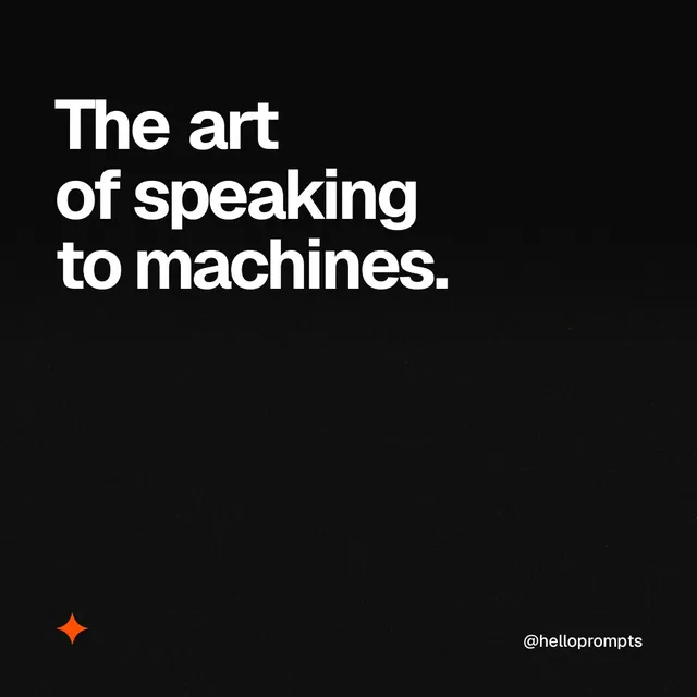 Video for HelloPrompts: "The art of speaking to machines.". Shader loop, 6.0 s, dark palette.
