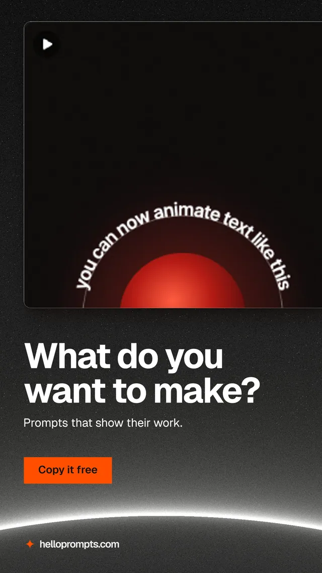 Instagram story for HelloPrompts: "What do you want to make?" Swiss style, bottom layout, dark palette in black, grey.
