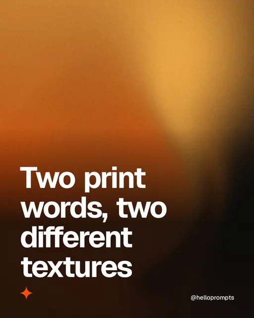 Video for HelloPrompts: "Two print words, two different textures". Shader loop, 6.0 s, dark palette.