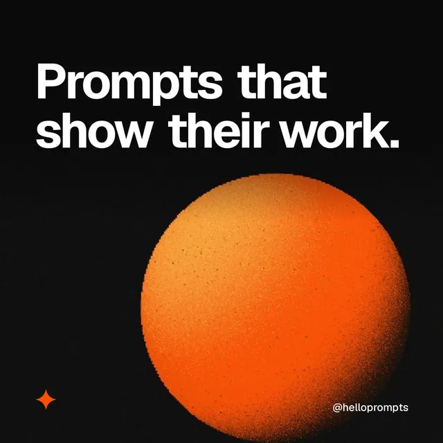 Video for HelloPrompts: "Prompts that show their work.". Shader loop, 6.0 s, dark palette.