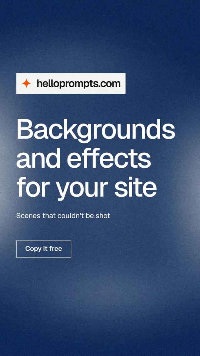 Instagram story for HelloPrompts: "Backgrounds and effects for your site". Cyanotype style, announce layout, dark palette in blue, grey.
