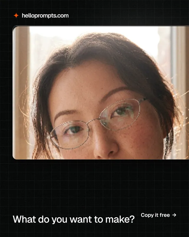 Instagram portrait post for HelloPrompts: "What do you want to make?" Phosphor atlas style, image led layout, dark palette in orange, black.