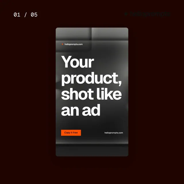 Video for HelloPrompts. Ad flipbook, 7.5 s, dark palette.