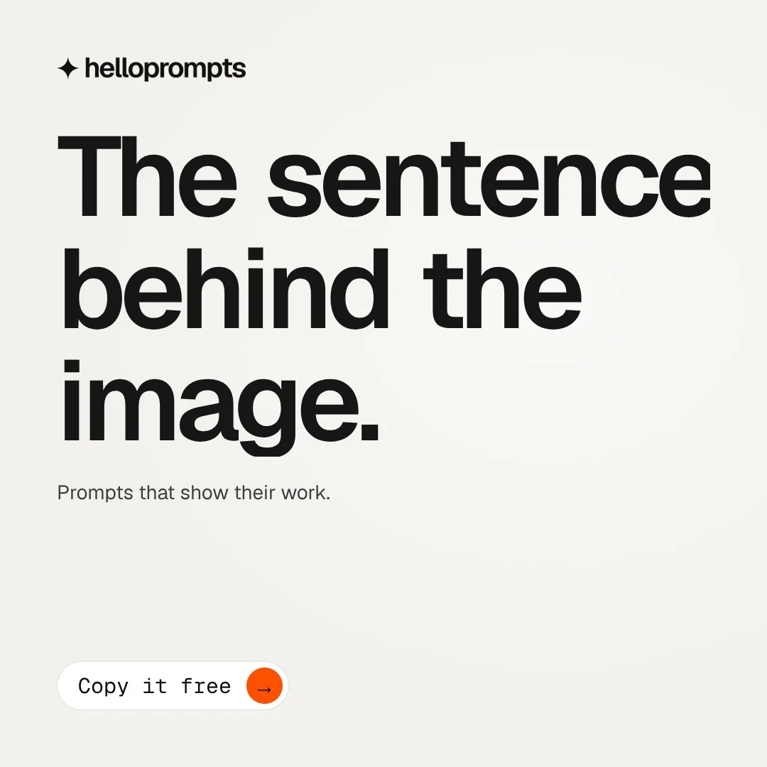 Video for HelloPrompts: "The sentence behind the image.". Doc motion loop, 7.0 s, light palette.