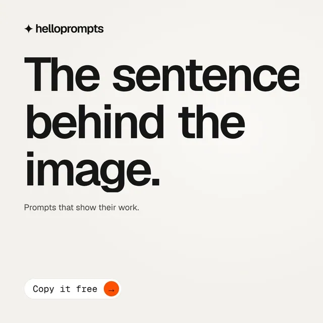Video for HelloPrompts: "The sentence behind the image.". Doc motion loop, 7.0 s, light palette.