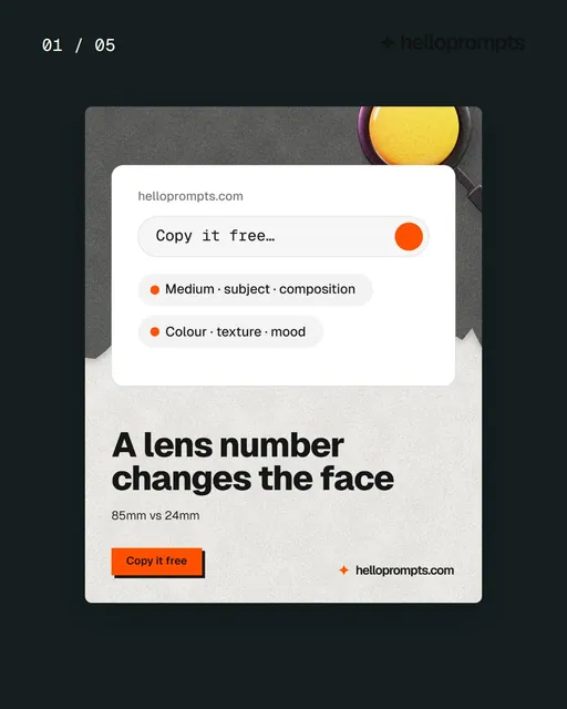 Video for HelloPrompts. Ad flipbook, 7.5 s, light palette.