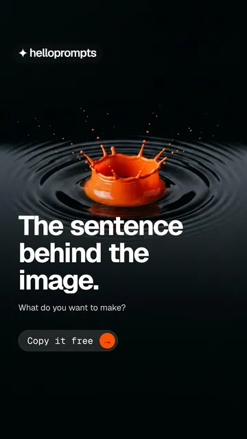 Video for HelloPrompts: "The sentence behind the image.". Doc motion loop, 7.0 s, dark palette.