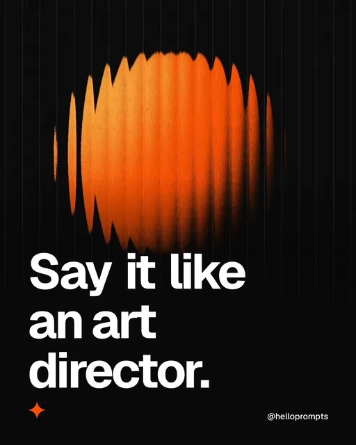 Video for HelloPrompts: "Say it like an art director.". Shader loop, 6.0 s, dark palette.