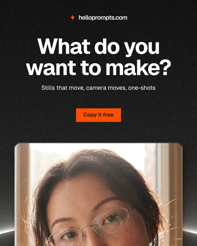 Instagram portrait post for HelloPrompts: "What do you want to make?" Swiss style, centred layout, dark palette in orange, black.