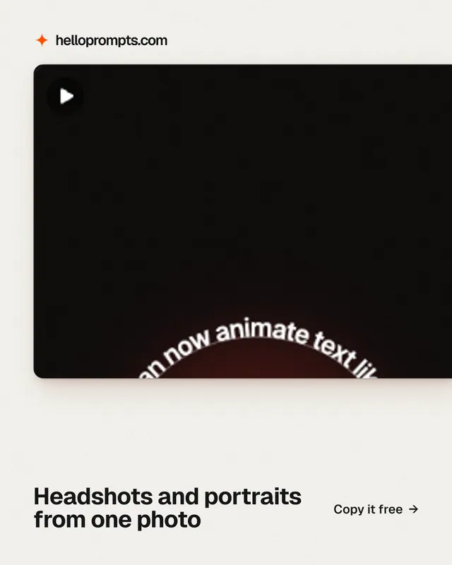 Instagram portrait post for HelloPrompts: "Headshots and portraits from one photo". Swiss style, image led layout, light palette in black, white.