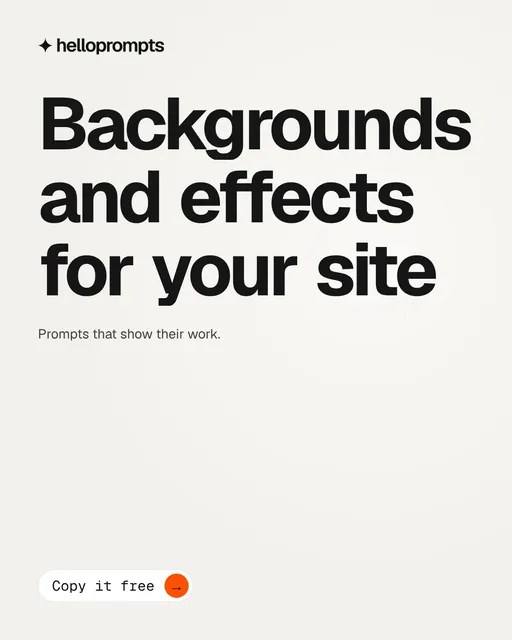 Video for HelloPrompts: "Backgrounds and effects for your site". Doc motion loop, 7.0 s, light palette.