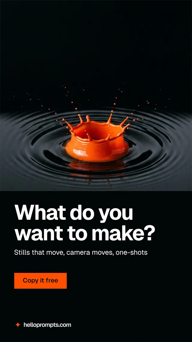Instagram story for HelloPrompts: "What do you want to make?" Swiss style, bottom layout, dark palette in black, grey.