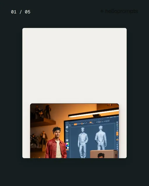 Video for HelloPrompts. Ad flipbook, 7.5 s, dark palette.