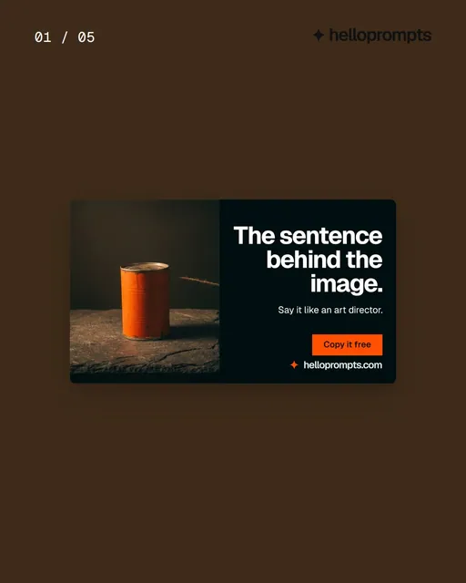 Video for HelloPrompts. Ad flipbook, 7.5 s, dark palette.