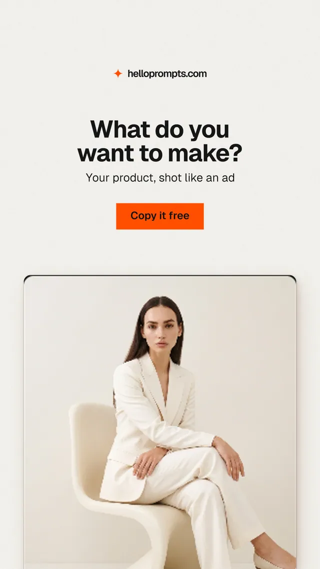 Instagram story for HelloPrompts: "What do you want to make?" Swiss style, centred layout, light palette in white, orange, yellow.