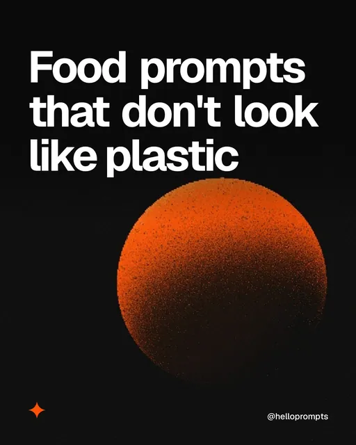 Video for HelloPrompts: "Food prompts that don't look like plastic". Shader loop, 6.0 s, dark palette.