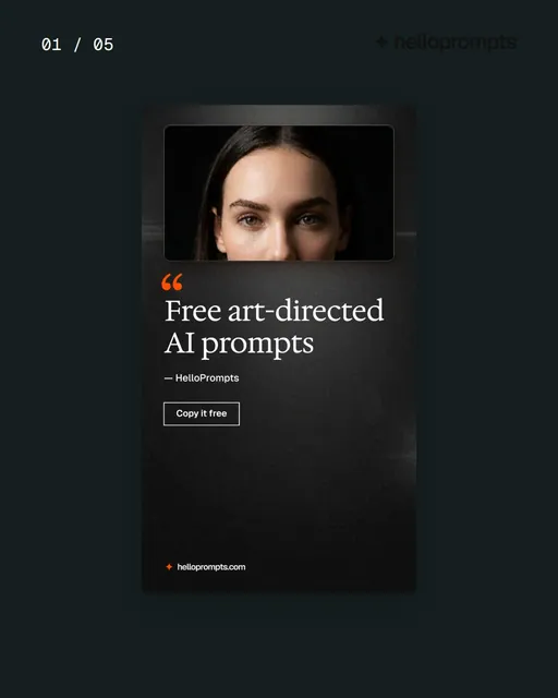 Video for HelloPrompts. Ad flipbook, 7.5 s, dark palette.