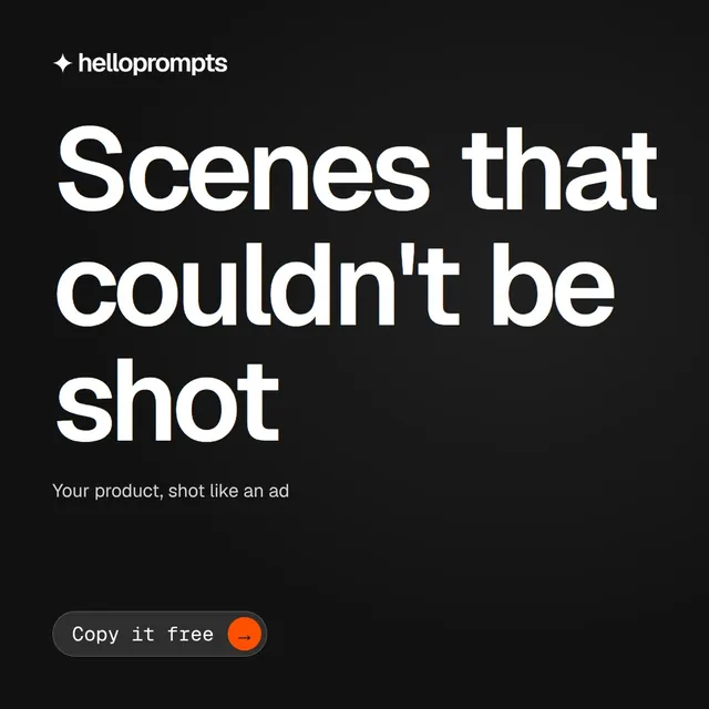 Video for HelloPrompts: "Scenes that couldn't be shot". Doc motion loop, 7.0 s, dark palette.