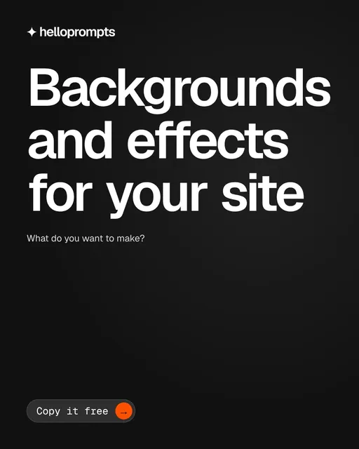 Video for HelloPrompts: "Backgrounds and effects for your site". Doc motion loop, 6.0 s, dark palette.