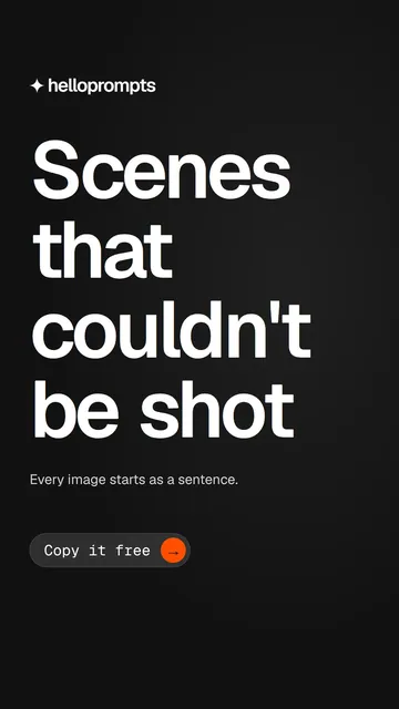 Video for HelloPrompts: "Scenes that couldn't be shot". Doc motion loop, 7.0 s, dark palette.